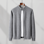 Veste Zippée avec Coupe Ajustée et Détails Côtelés pour Hommes | Idéale pour Automne et Hiver
