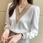 Blouse À Col En V À Coupe Ample Pour Femme | Idéale Pour Le Travail Et Le Quotidien