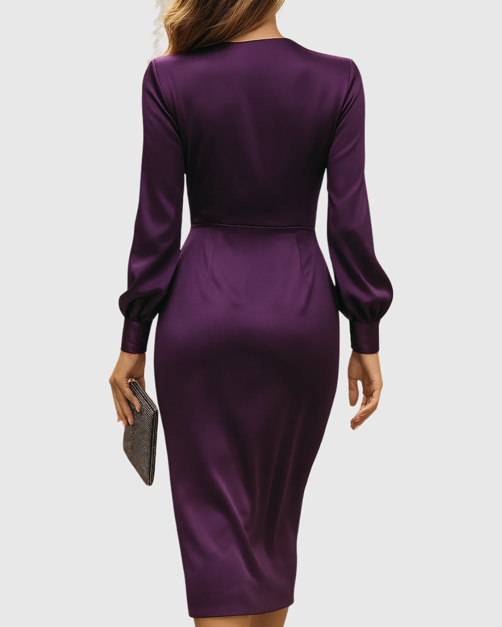 Robe Portefeuille en Satin avec Coupe Ajustable pour Femme | Idéale pour Événements et Soirées