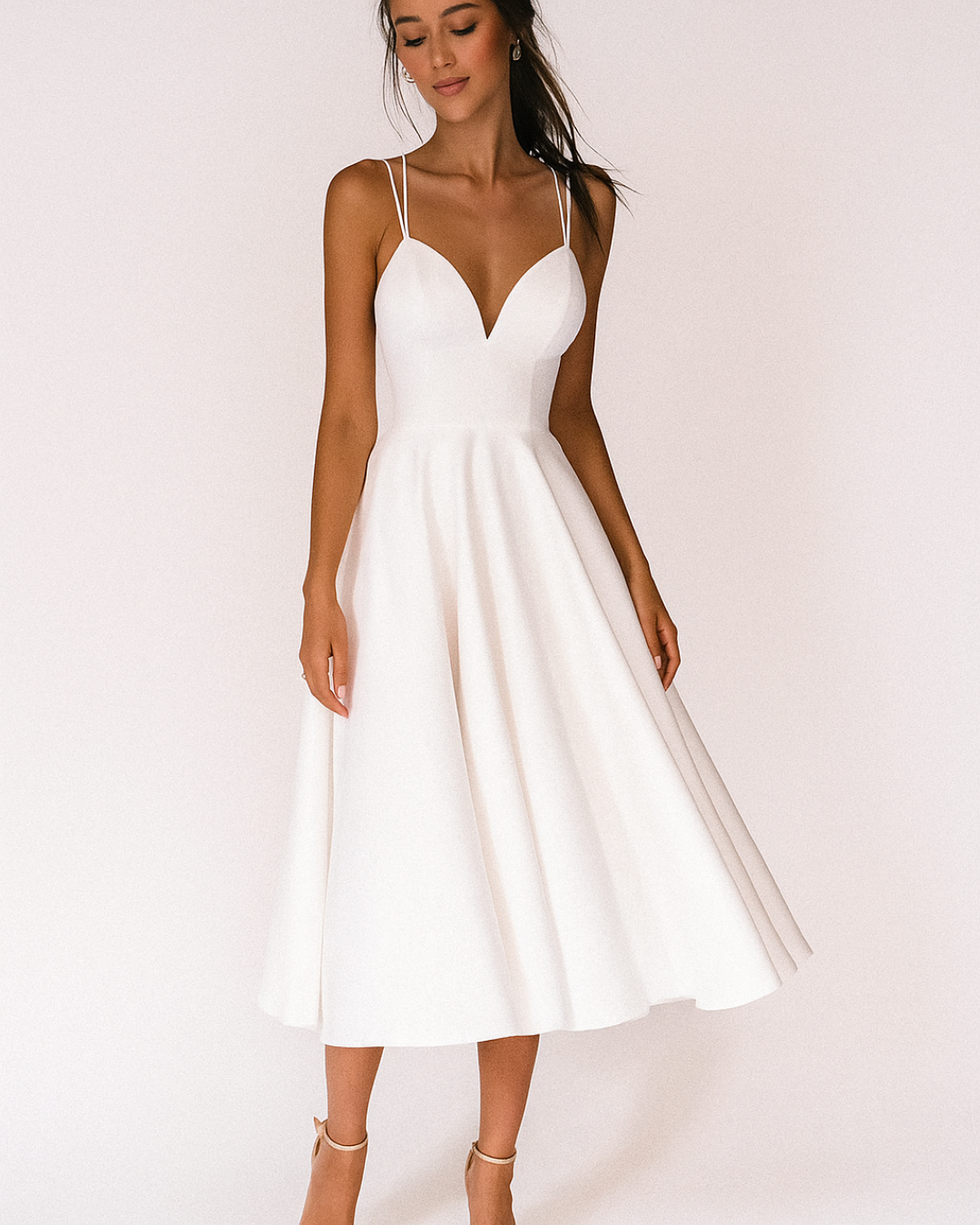 Robe Midi à Bretelles pour Femme | Idéale pour les Mariages et les Événements Formels