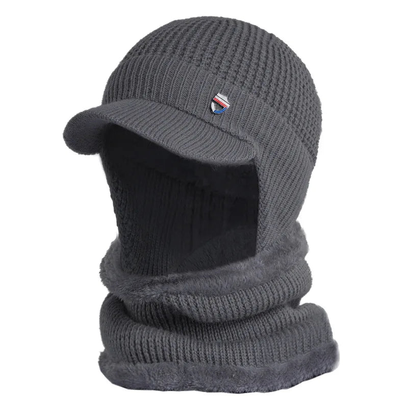 Bonnet d’Hiver avec Visière et Cache-Oreilles pour Hommes | Idéal pour la Saison Froide