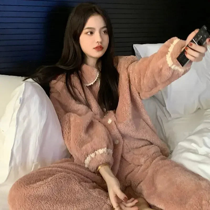 Ensemble Pyjama Deux Pièces À Manches Longues pour Femmes | Idéal pour L’Hiver Et Les Soirées À La Maison