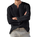 Chemise À Manches Longues Avec Col En V Pour Homme | Idéale Pour Mi-Saison