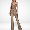 Combinaison Bustier avec Paillettes Et Ceinture pour Femme | Idéale pour Les Événements Et Soirées