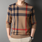 Pull À Motif Carreaux Pour Homme Avec Col Rond Et Coupe Standard | Idéal Pour Usage Quotidien Et Occasionnel