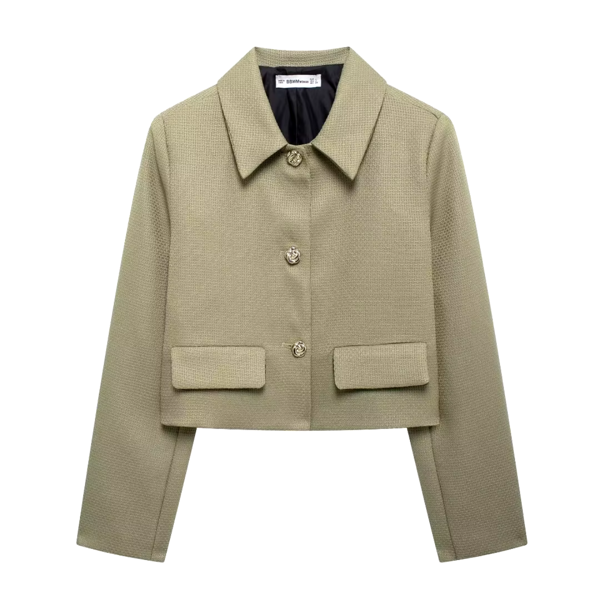 Blazer Court Beige Avec Boutons Dorés Pour Femme | Idéal Pour Mi-Saison