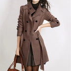 Manteau Long avec Ceinture Et Manches Longues pour Femme | Idéal pour La Mi-Saison