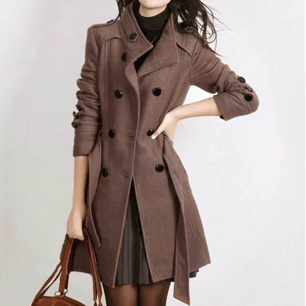 Manteau Long avec Ceinture Et Manches Longues pour Femme | Idéal pour La Mi-Saison