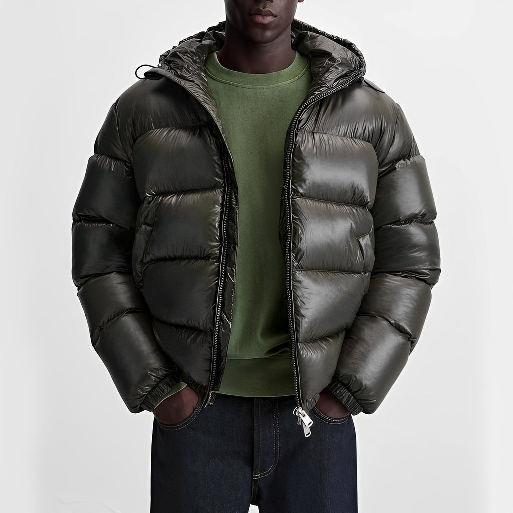 Doudoune Avec Capuche Intégrée Et Coupe Droite Pour Hommes | Idéale Pour La Saison Froide
