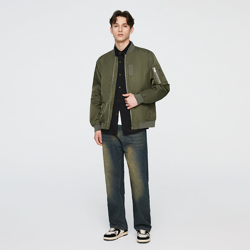 Veste Bombardier à Poignets Élastiques avec Coupe Droite pour Hommes | Idéale pour le Quotidien