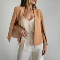 Veste Sans Col avec Écharpe Coordonnée pour Femme | Idéal pour le Travail ou les Sorties Décontractées