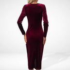 Robe Drapée Avec Coupe Croisée Et Manches Longues Pour Femme | Idéale Pour Les Soirées