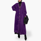 Cardigan Long à Col en V avec Boutons pour Femme déal pour l’Automne et l’Hiver