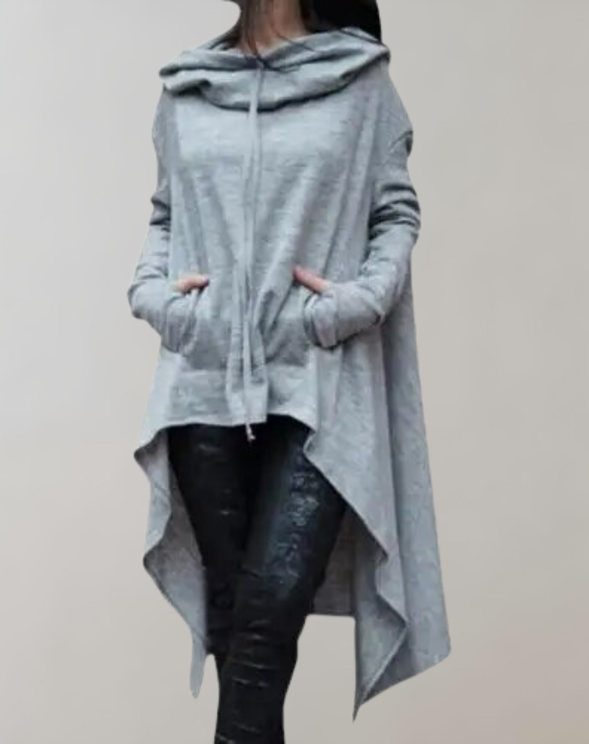 Sweat à Capuche avec Ourlet Asymétrique pour Femme | Idéal pour la Saison Fraîche