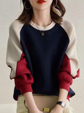 Pull Patchwork À Blocs De Couleur Avec Manches Longues Pour Femme | Idéal Pour Usage Quotidien