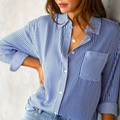 Blouse Rayée À Manches Longues Avec Coupe Ample Pour Femme | Idéale Pour Usage Quotidien Et Loisirs