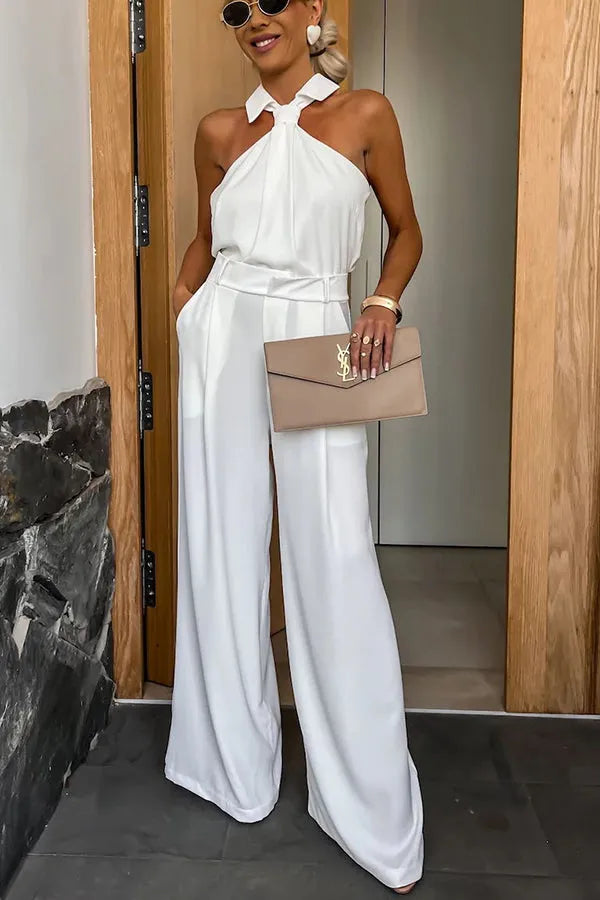 Combinaison Avec Col Halter Et Jambe Large Pour Femmes | Idéal Pour Soirées Et Événements