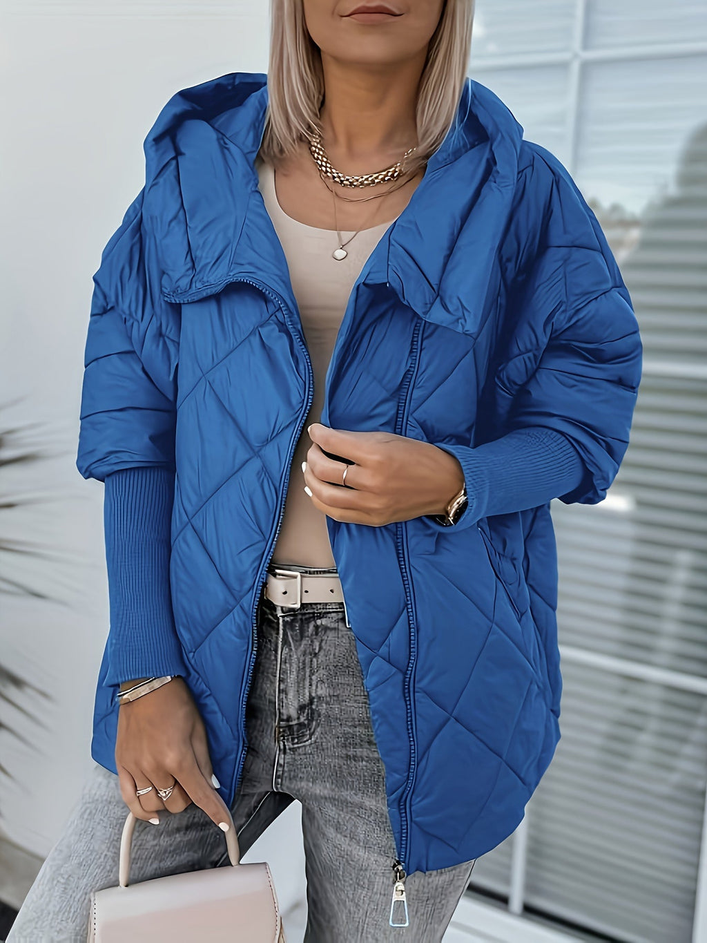 Veste Matelassée Avec Capuche Et Fermeture À Glissière Pour Femmes | Idéal Pour Usage Quotidien Et Activités Extérieures
