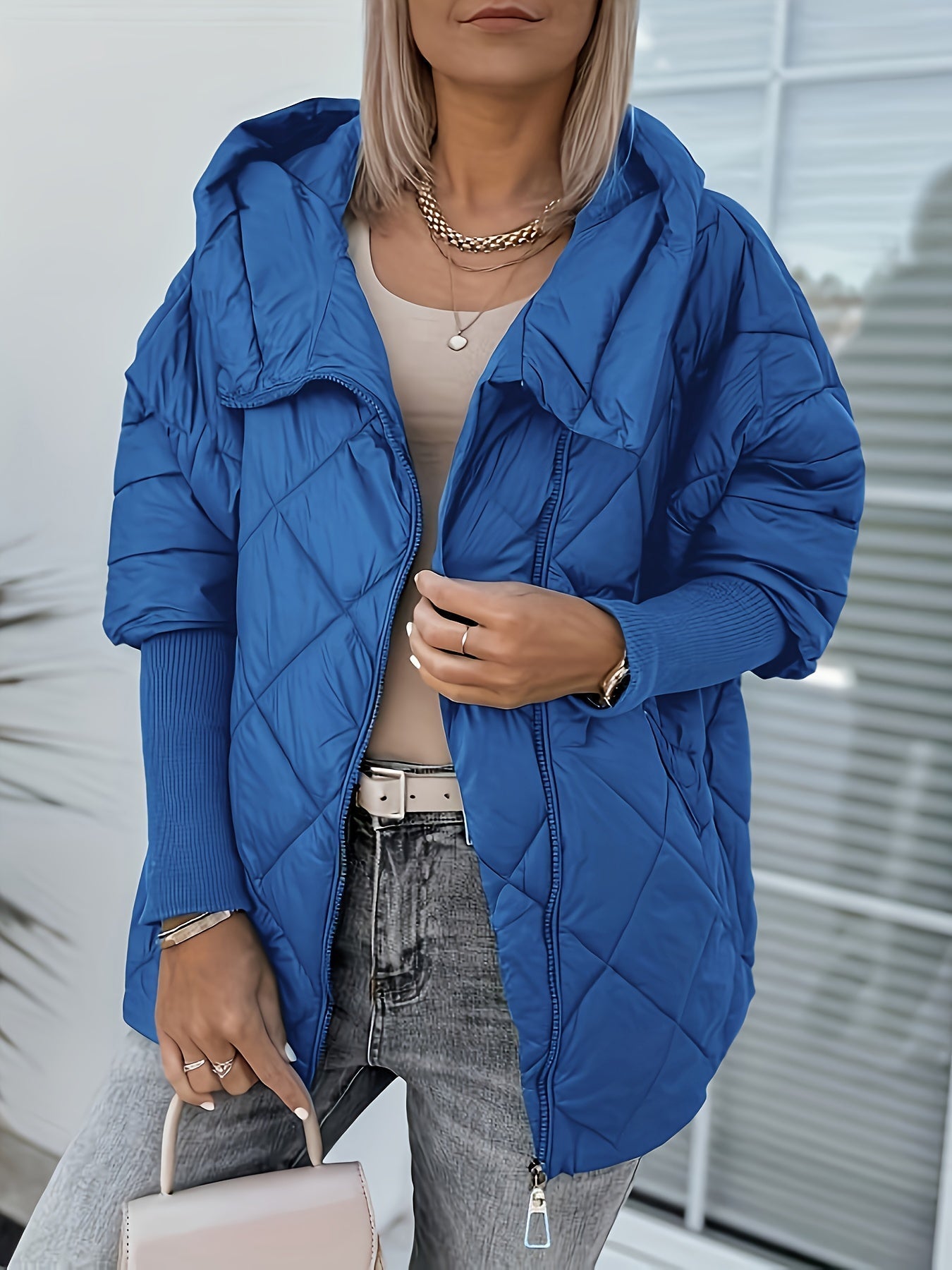 Veste Matelassée Avec Capuche Et Fermeture À Glissière Pour Femmes | Idéal Pour Usage Quotidien Et Activités Extérieures