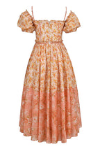 Robe À Motif Floral Avec Coupe Ajustée Et Manches Bouffantes Pour Femme | Idéal Pour Usage Quotidien Et Occasions
