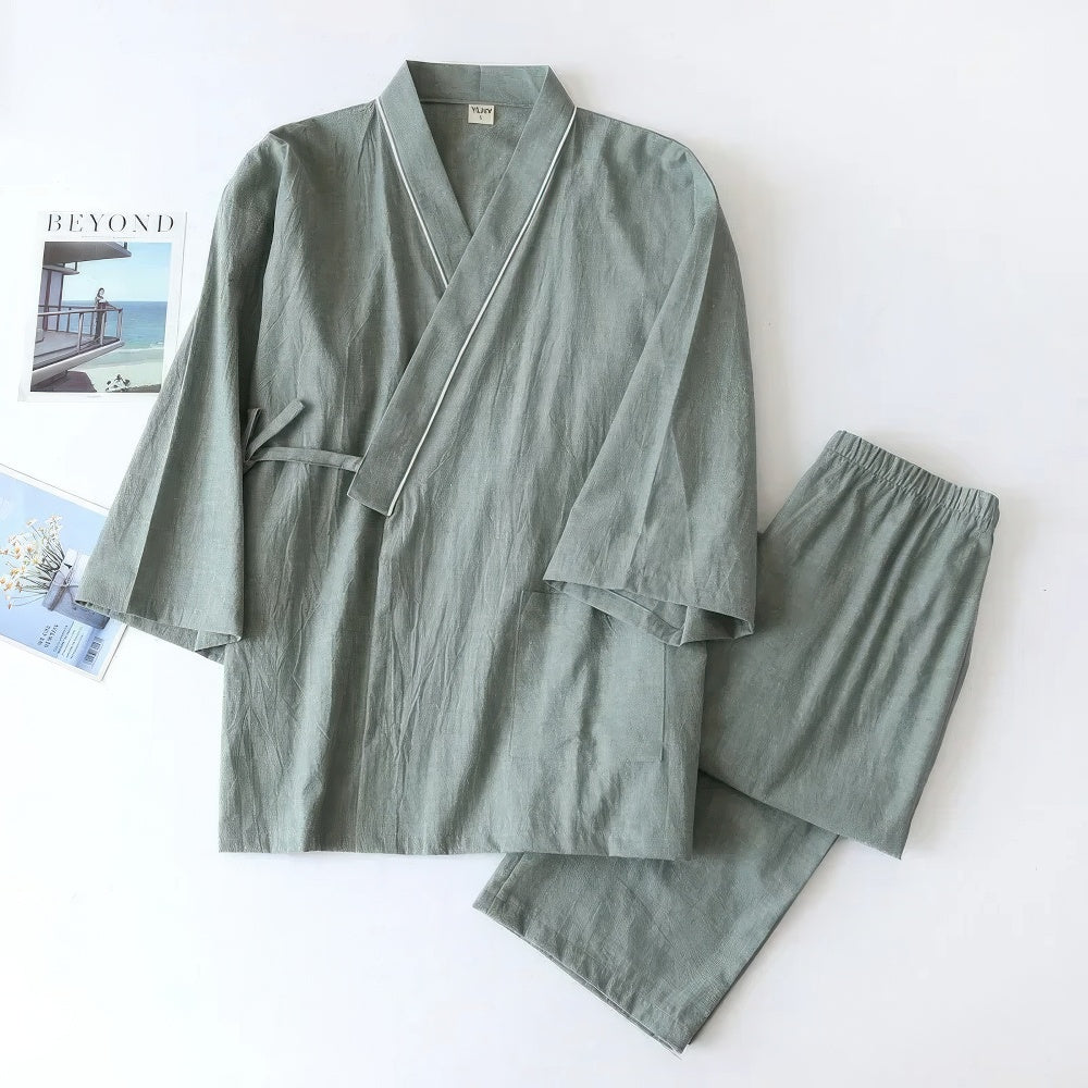 Ensemble Deux Pièces avec Haut Kimono et Pantalon pour Homme | Idéal pour Un Usage Quotidien