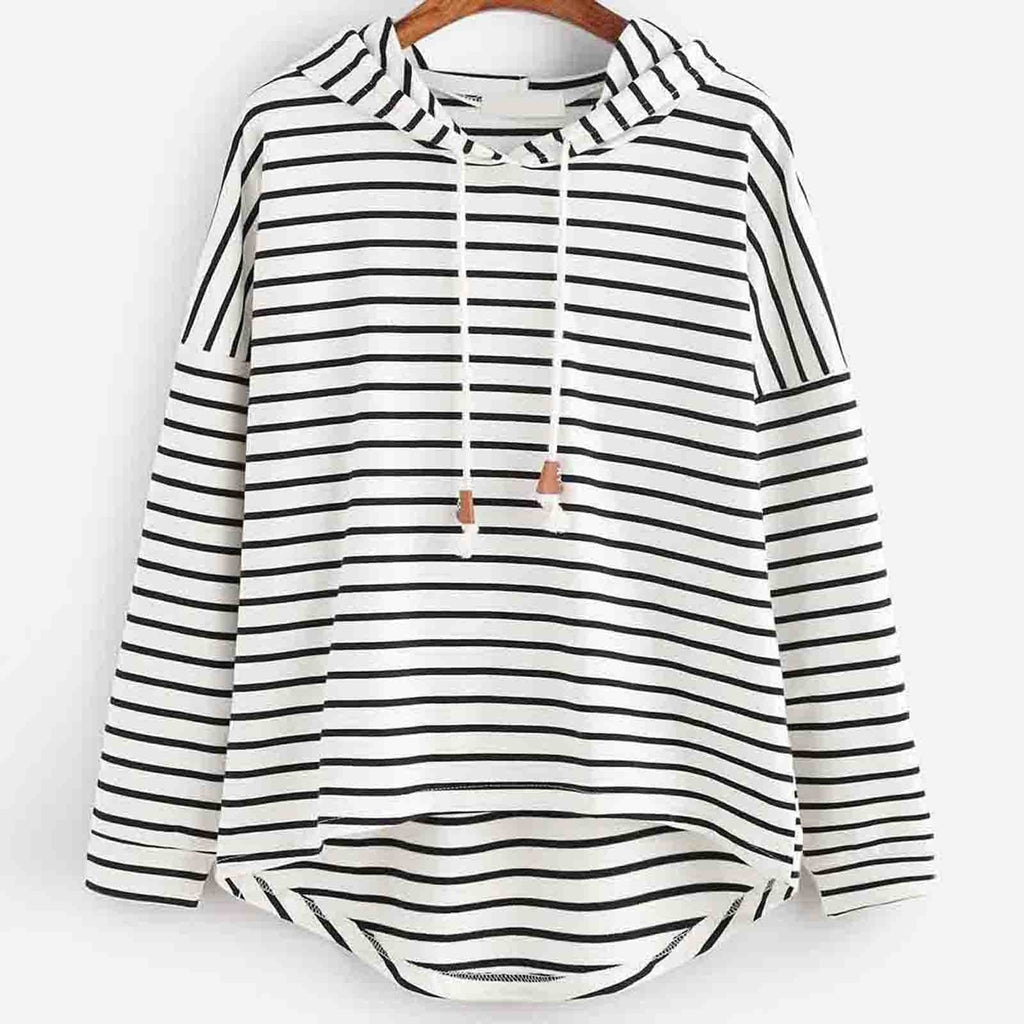 Sweat À Capuche Avec Rayures Horizontales Pour Adultes | Idéal Pour Un Usage Décontracté