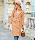 Manteau Couleur Camel avec Double Boutonnage pour Femmes | Idéal pour Saison Froide