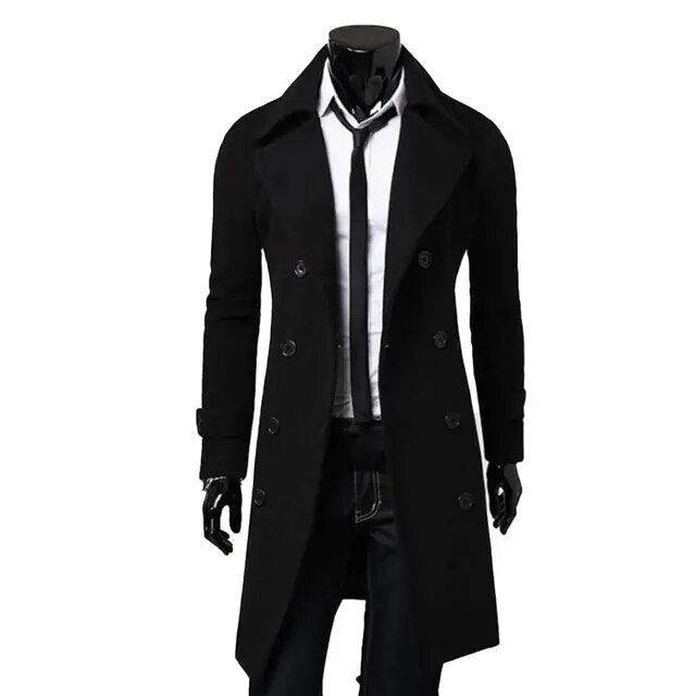 Trench-Coat Homme À Double Boutonnage Avec Ceinture Ajustable | Idéal Pour La Mi-Saison Et Un Usage Quotidien