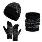 Ensemble Hiver 3 Pièces avec Bonnet, Écharpe et Gants pour Adultes | Idéal pour la Saison Froide