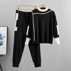 Ensemble Pull Patchwork et Pantalon Assorti pour Femme | Idéal pour Saison Automne