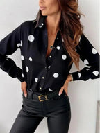 Blouse À Pois Avec Coupe Classique Pour Femme | Idéale Pour Toutes Les Saisons Et Les Occasions Quotidiennes