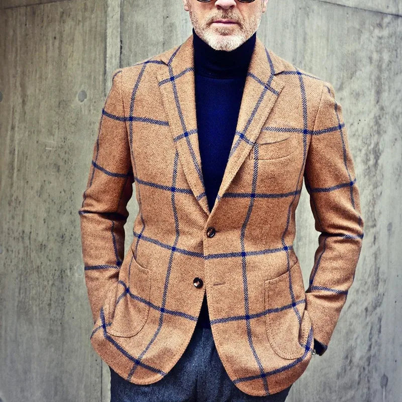 Blazer À Carreaux Pour Hommes | Idéal Pour Usage Quotidien Automnal