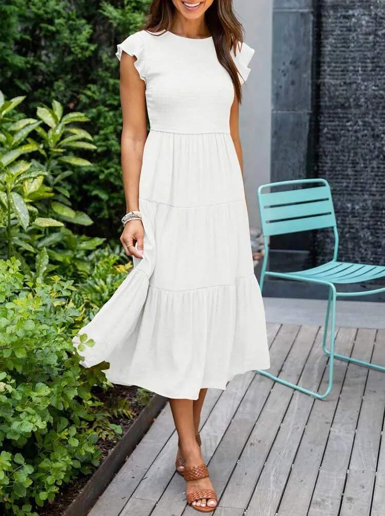 Robe Midi Avec Coupe Aérée Pour Femme | Idéale Pour Usage Quotidien Et Occasions