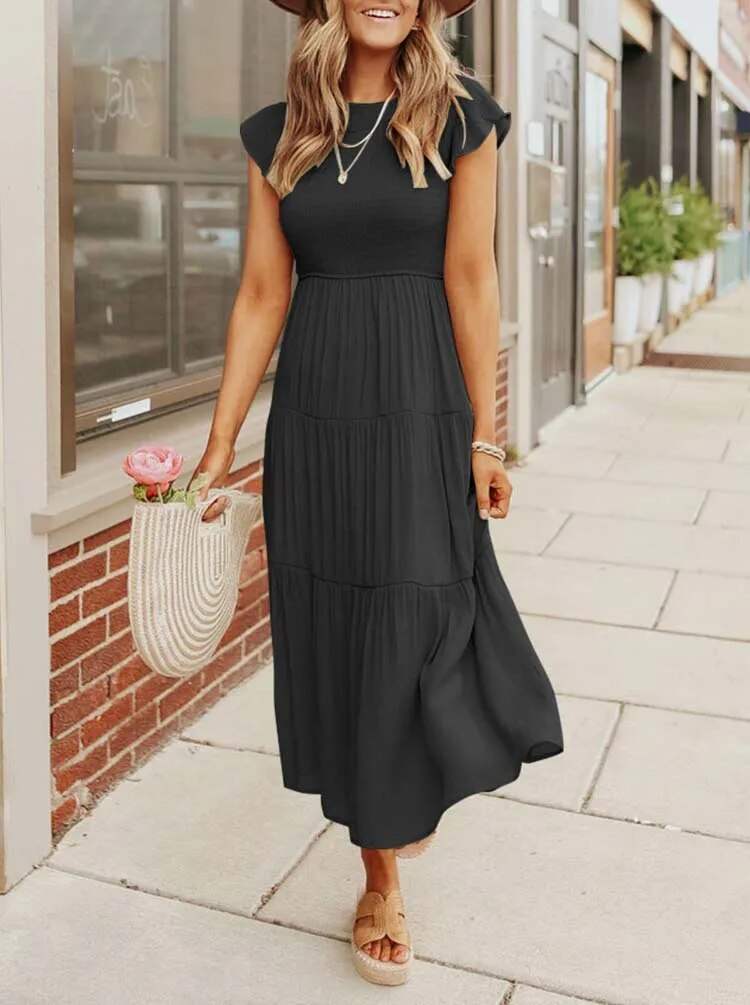 Robe Midi Avec Coupe Aérée Pour Femme | Idéale Pour Usage Quotidien Et Occasions