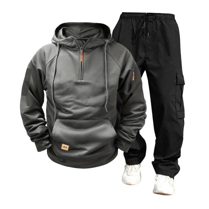 Ensemble Deux Pièces avec Sweat à Capuche et Pantalon Cargo pour Homme | Idéal pour Un Usage Quotidien