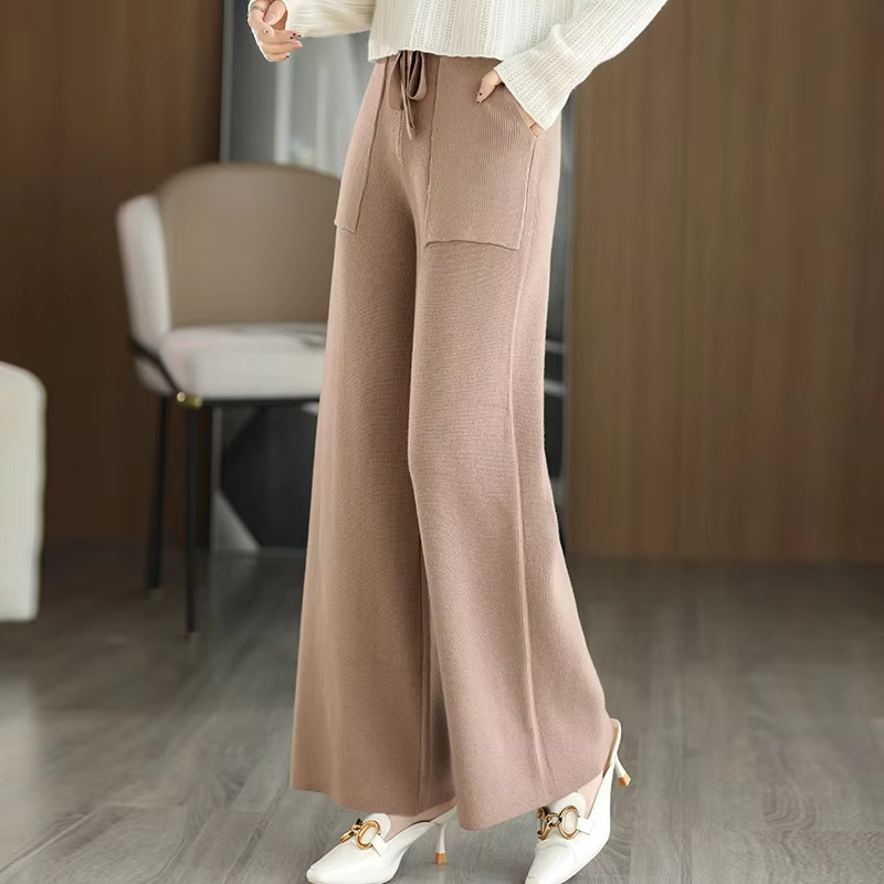Pantalon Large En Maille Avec Coupe Fluide Pour Femmes | Idéal Pour Usage Quotidien Et Occasions Diverses
