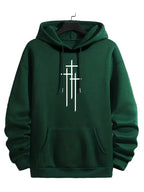 Hoodie à Capuche avec Motif Croix pour Hommes | Idéal pour les Activités de Loisirs