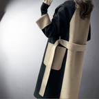 Manteau Bicolore avec Coupe Droite pour Femmes | Idéal pour l’Hiver