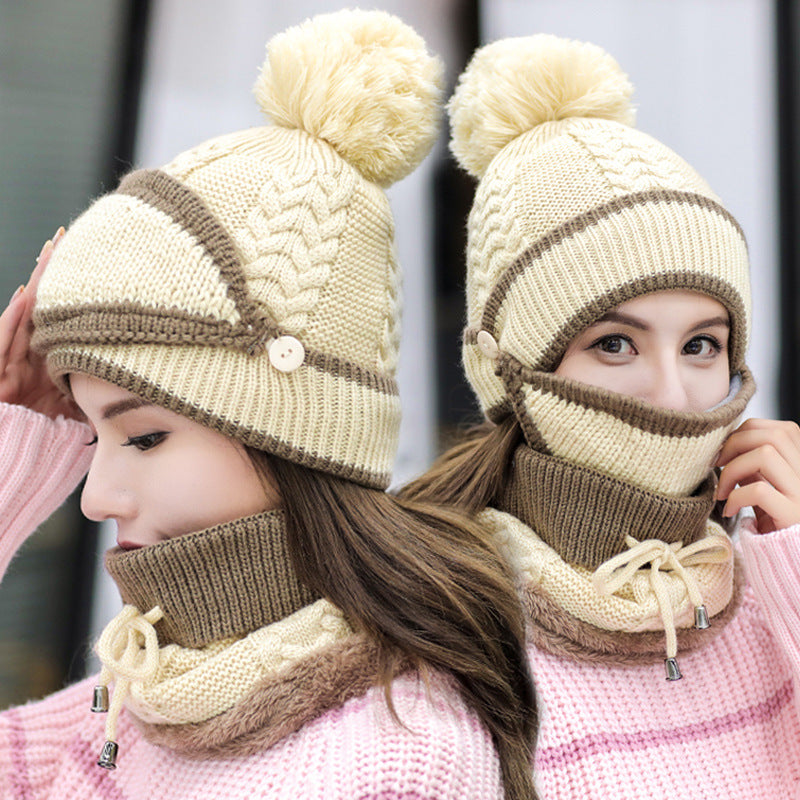Ensemble Bonnet et Écharpe avec Masque Détachable pour Femme | Idéal pour l’Hiver