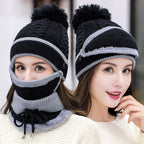 Ensemble Bonnet et Écharpe avec Masque Détachable pour Femme | Idéal pour l’Hiver