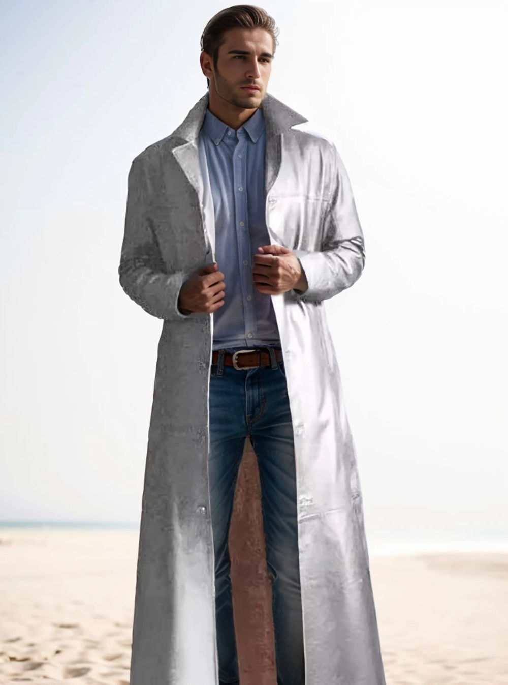 Manteau Long avec Revers Classiques pour Homme | Idéal pour un Usage Quotidien