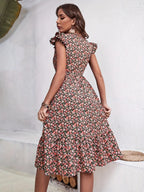 Robe Midi à Imprimé Floral pour Femme | Idéale pour les Mariages et les Événements de Printemps