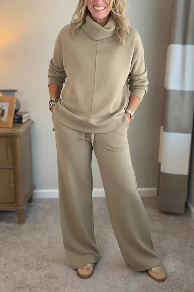 Ensemble Deux Pièces en Maille avec Top et Pantalon pour Femme | Idéal pour un Usage Quotidien