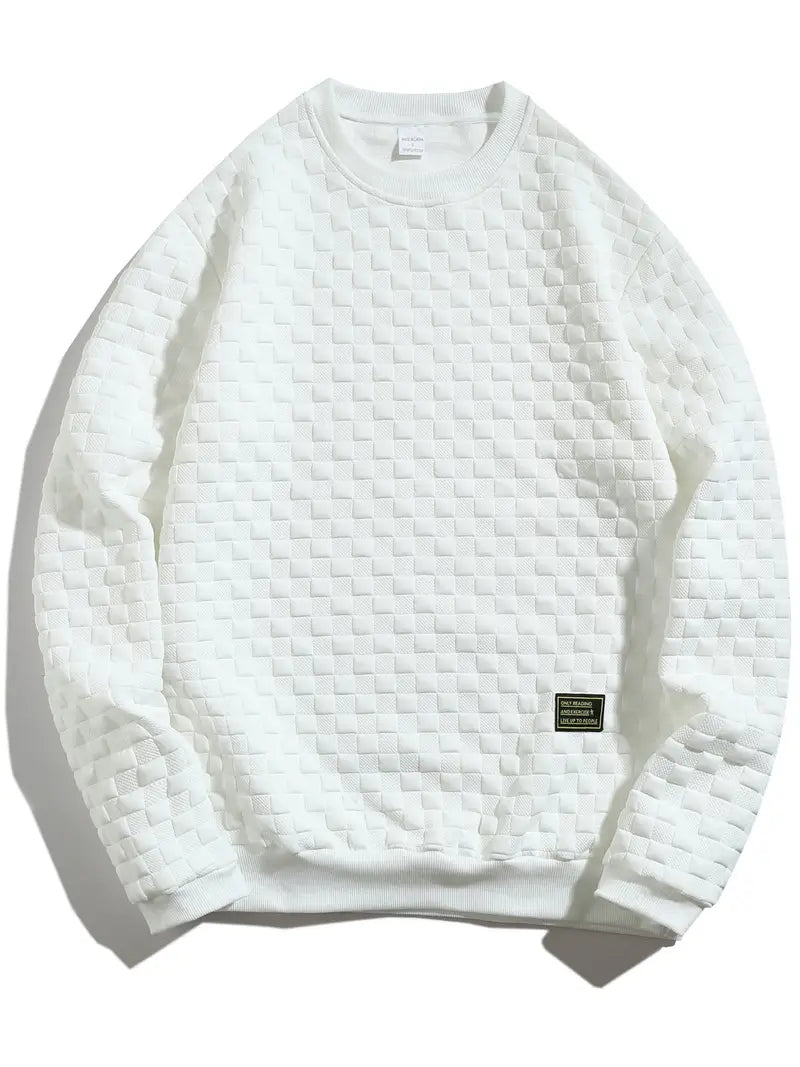 Sweatshirt À Motif Texturé Avec Coupe Décontractée Pour Adultes | Idéal Pour Toutes Saisons