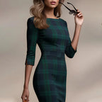 Robe Midi Structurée Avec Coupe Ajustée Et Taille Marquée Pour Femme | Idéal Pour Usage Quotidien Et Occasions