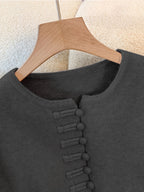 Ensemble Deux Pièces avec Cardigan à Manches Longues et Jupe Mi-Longue Taille Élastique pour Femme | Idéal pour Automne et Hiver