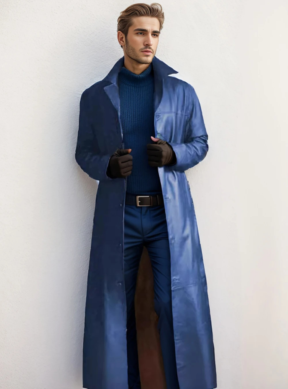 Manteau Long avec Revers Classiques pour Homme | Idéal pour un Usage Quotidien