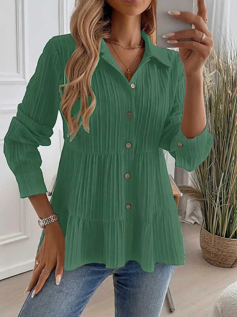 Chemise À Manches Longues Avec Fermeture Boutonnée Pour Femmes | Idéal Pour Travail Et Usage Quotidien