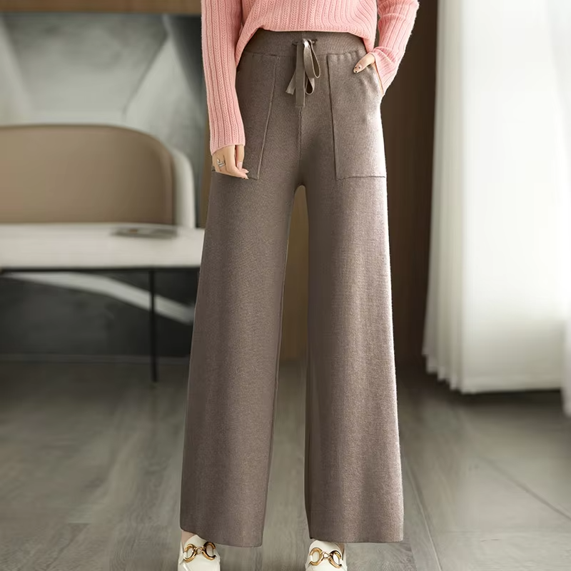 Pantalon Large En Maille Avec Coupe Fluide Pour Femmes | Idéal Pour Usage Quotidien Et Occasions Diverses