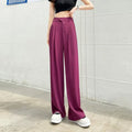 Pantalon Large Fluide Couleur Prune Avec Taille Haute Pour Femme | Idéal Pour Usage Quotidien Et Occasions